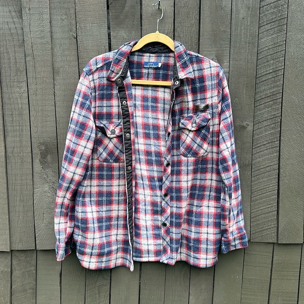 Men’s Soft Fleece Simply Southern Button Down size Small